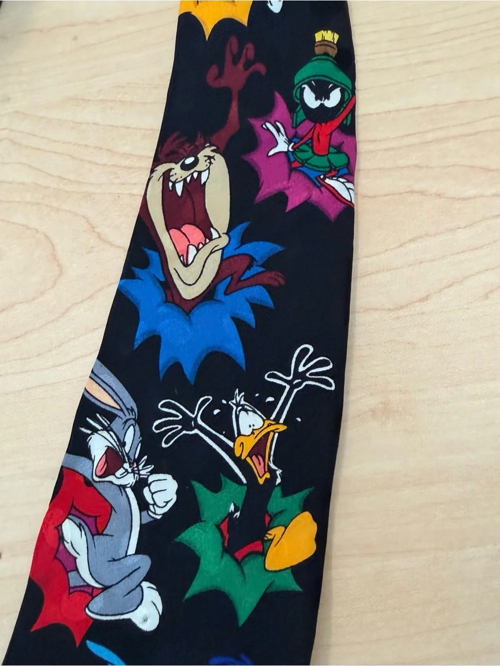 Warner Bros Black Tie with Colorful Looney Tunes Characters